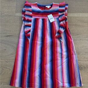 J.Crew girls red, blue and pink stripe dress